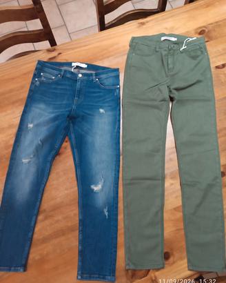 jeans verdi e blu