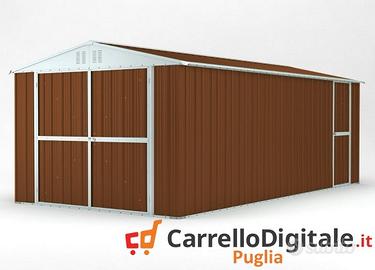Box garage auto in Acciaio 327x611 legno scuro