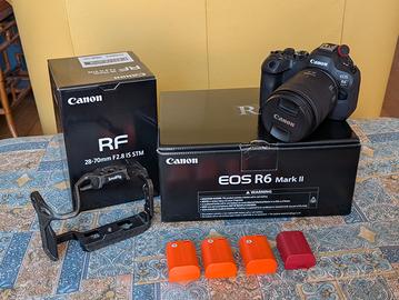 Canon eos r6 mark ii + cage + batterie