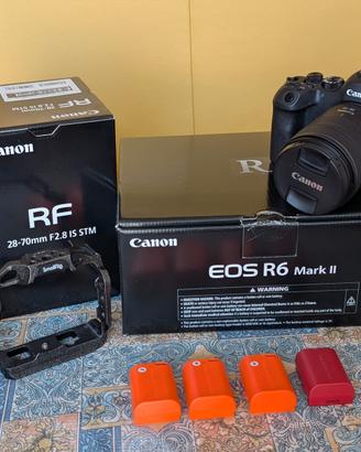Canon eos r6 mark ii + cage + batterie