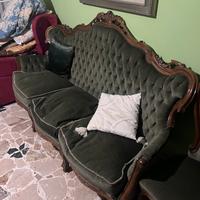 Salotto vintage completo stile barocco in velluto