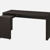 Scrivania Ikea Malm nera + sedia Flintan nera