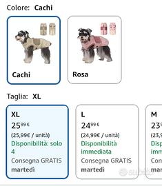 Cappottino beige cani taglia piccola NUOVO