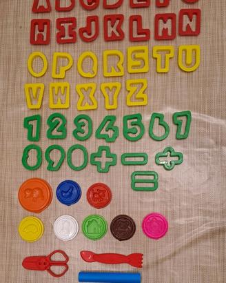 Accessori gioco lettere e numeri tipo Play Doh