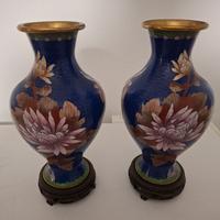 Coppia Vasi Cinesi Cloisonne 