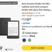 Kindle 16 GB nero No-Ads Nuovo