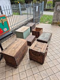 bauli e cassette in legno vintage