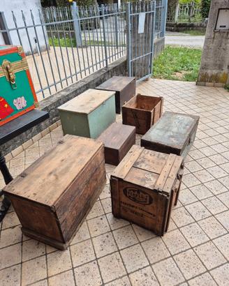 bauli e cassette in legno vintage
