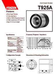 TWEETER FOSTEX T925A