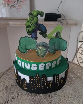 torta gomma Eva nome Giuseppe tema Hulk 