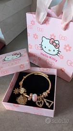 Bracciale di Hello Kitty in acciaio placcato oro 