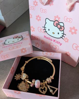Bracciale di Hello Kitty in acciaio placcato oro 