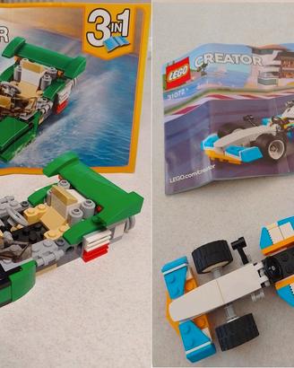 Set LEGO (31056 + 31072) Auto da corsa e Motoscafi