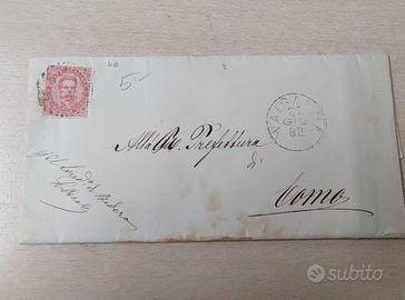 Lettera 1882 BEDERO VALCUVIA per Prefettura COMO -