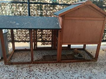 gabbia per coniglio in legno