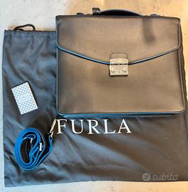 Borsa cartella tracolla lavoro FURLA uomo nera