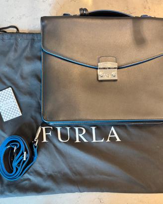 Borsa cartella tracolla lavoro FURLA uomo nera