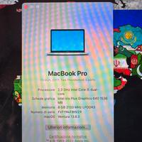 MacBook Pro 13" del 2017 Core i5 dual-core 8GB RAM