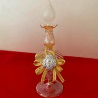 Boccetta decorativa in vetro con fiocco giallo