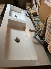 Lavabo bagno doppia vasca corian