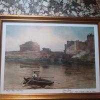 Due stampe di Roma sparita di pittore R. Franz. 