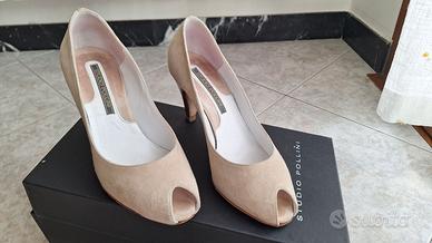 Pollini - Décolleté camoscio beige tg. 35