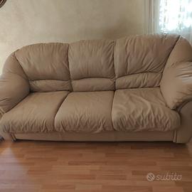 Divano letto in vera pelle