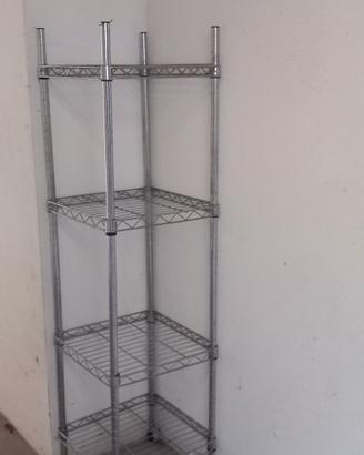 scaffale in metallo con le ruote 4 ripiani regolab
