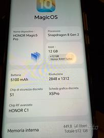 Honor magic 5 pro 512