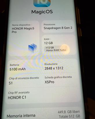 Honor magic 5 pro 512