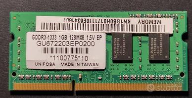 1Gb RAM notebook PC3-1333