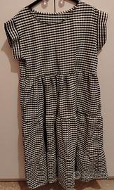 Vestito donna bianco e nero a quadretti