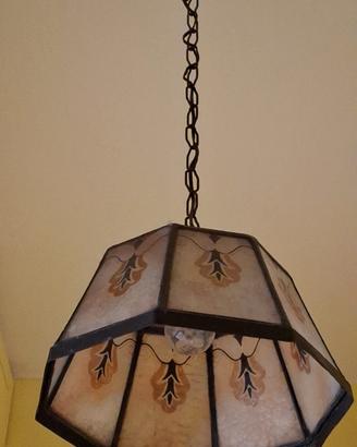 coppia lampadari tiffany ottagonale anni 70