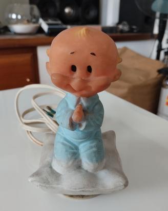 Lampada da tavolo anni 70 in gomma luminosa bimbo