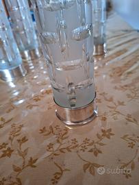 bicchieri in cristallo con base in argento puro