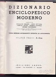 1938 dizionario enciclopedico ed labor 4 volumi