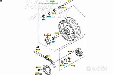 Gomma parastrappi Kawasaki ZXR H1 Stinger 750 9216