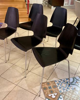 6 sedie Ikea Vilmar in legno nero