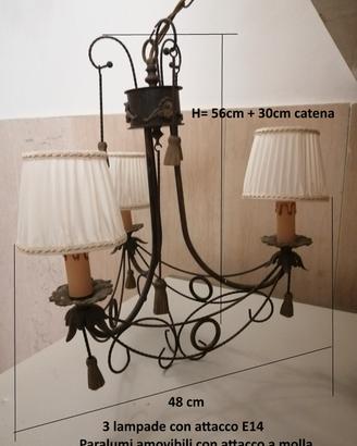 Set 2 lampadari + 10 applique vintage/antichi 