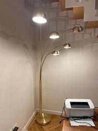 2 Piantane Octopus in metallo dorato 5 luci