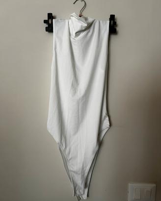Body bianco a collo alto