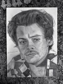 Disegno Harry Styles ritratto realistico a matita