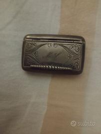 Scatola antica in argento, Inghilterra, 1879