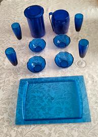 SET APERITIVO 11 PEZZI BLU ,GUZZINI E' CRISTALLO