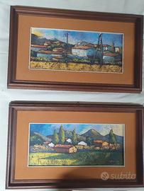 2 Quadri Pietro Vanni olio su tela 20x45 veduta di