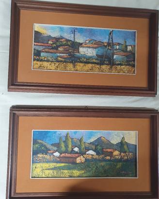 2 Quadri Pietro Vanni olio su tela 20x45 veduta di