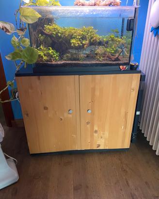 Acquario con mobiletto, filtro e accessori