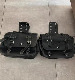 Coppia borse laterali moto custom  – NUOVE