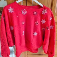 Maglione da donna in lana con inserti natalizi