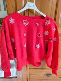 Maglione da donna in lana con inserti natalizi